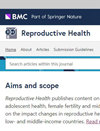 Reproductive Health期刊封面